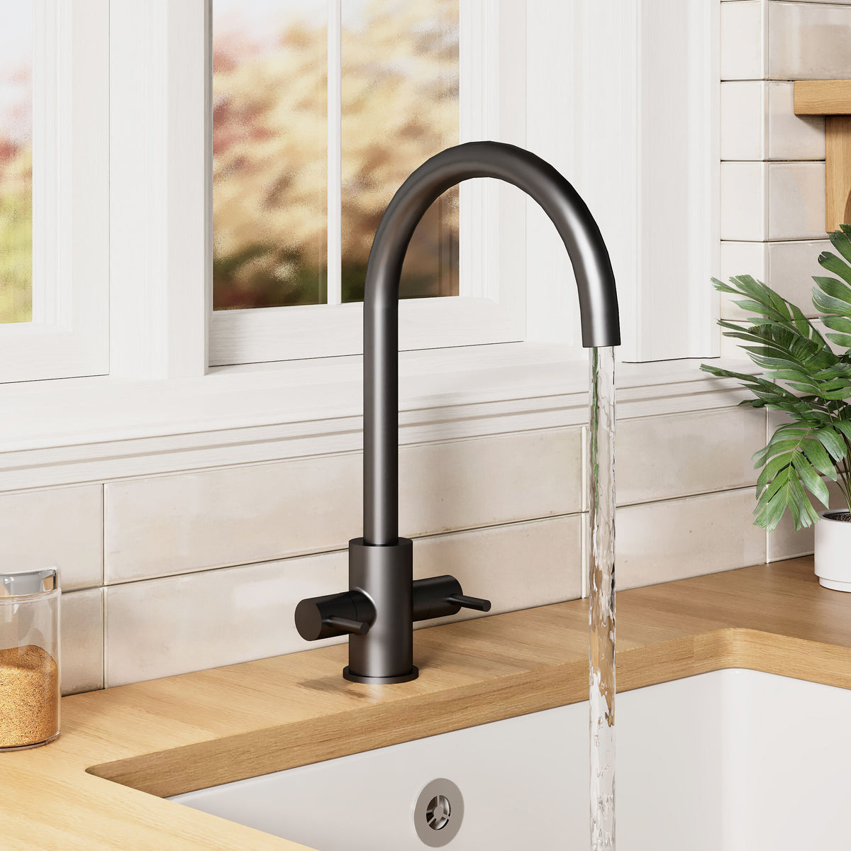 Lachun Mono Dual Lever Handle Kitchen Sink Mixer Tap