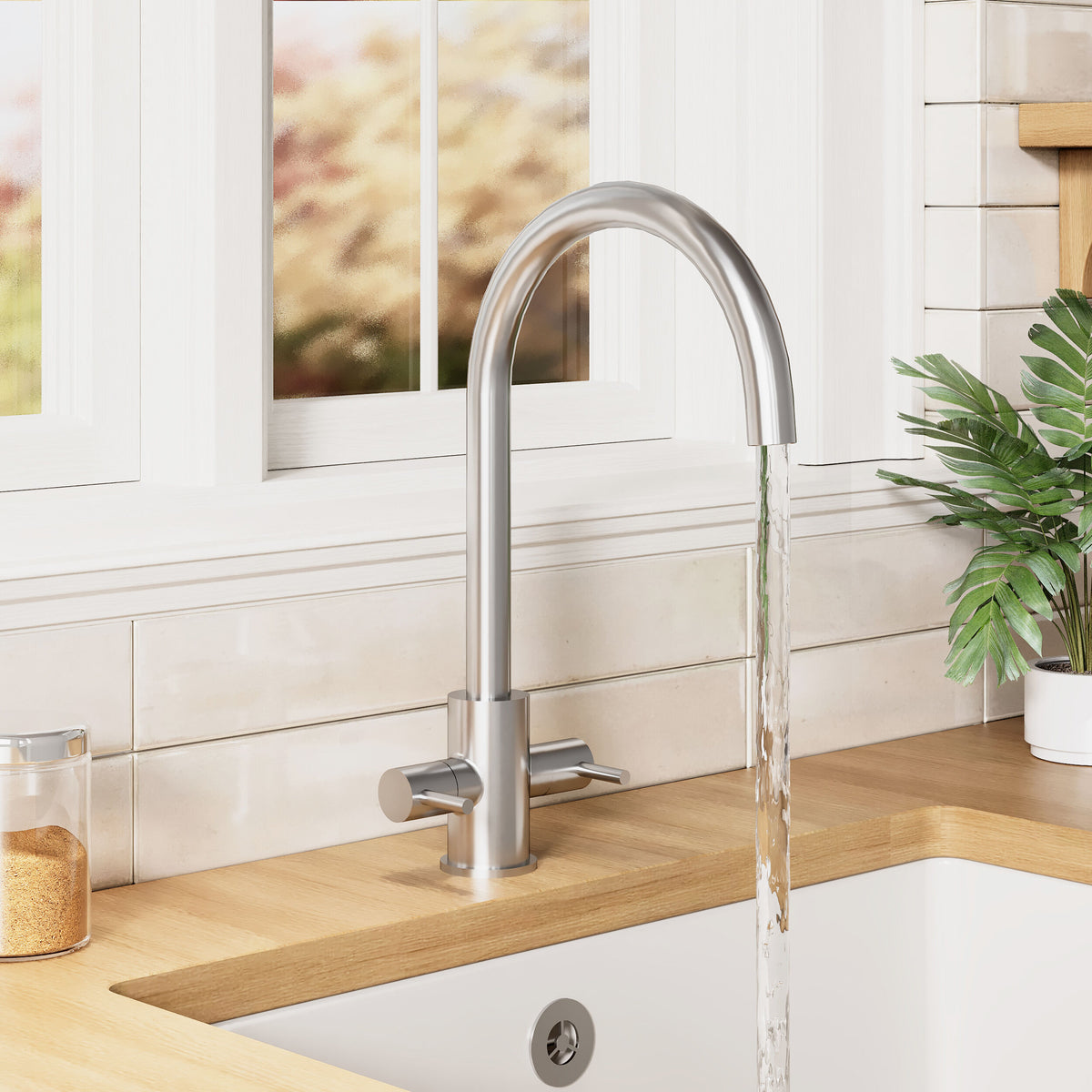 Lachun Mono Dual Lever Handle Kitchen Sink Mixer Tap