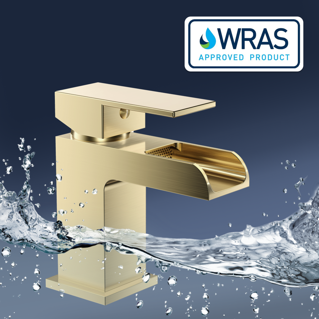 Kinetic Square Waterfall Mono Basin Mixer Tap with Push Button Waste