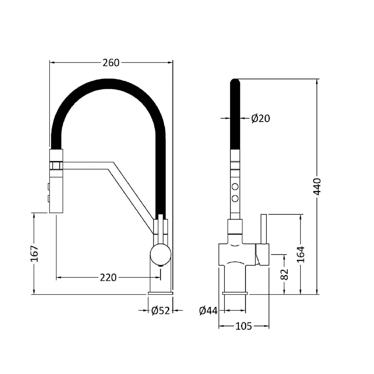 Sun Mono Single Lever Handle Kitchen Sink Mixer Tap