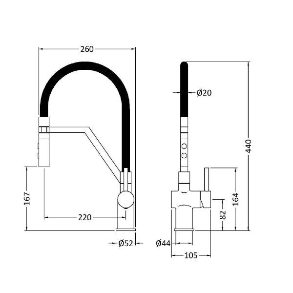 Sun Mono Single Lever Handle Kitchen Sink Mixer Tap