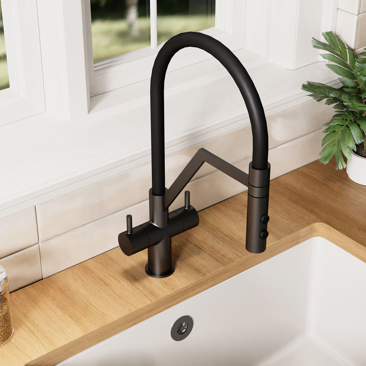 Sun Mono Dual Lever Handle Kitchen Sink Mixer Tap