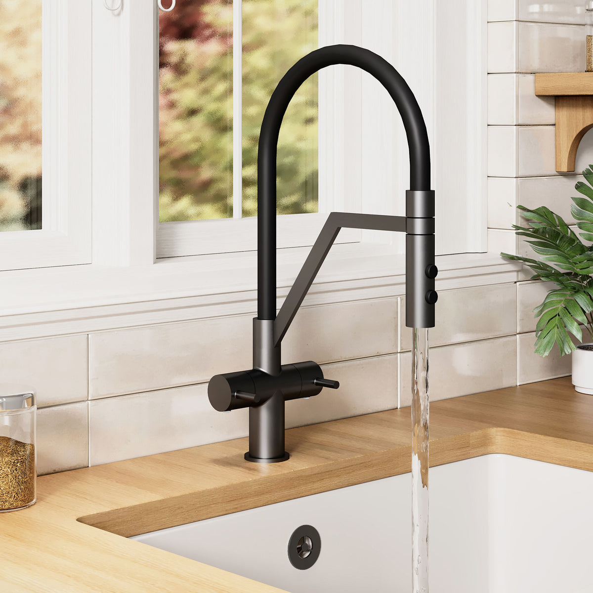 Sun Mono Dual Lever Handle Kitchen Sink Mixer Tap