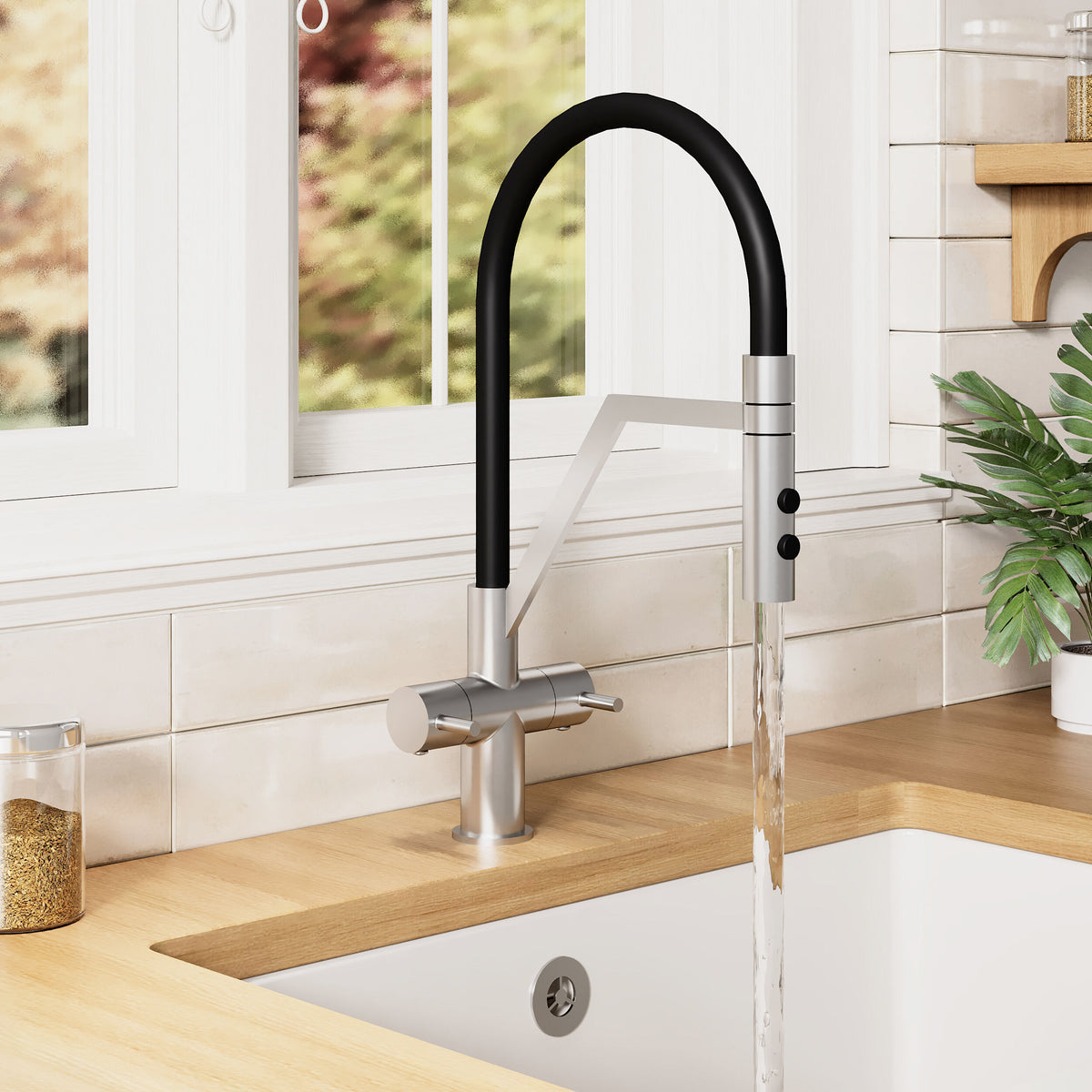 Sun Mono Dual Lever Handle Kitchen Sink Mixer Tap