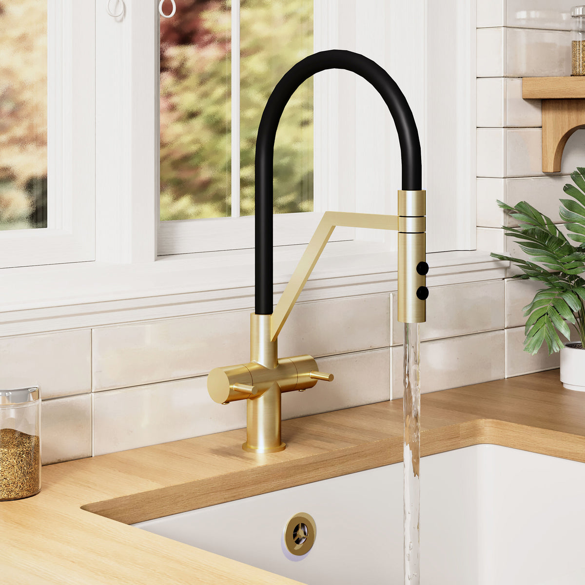 Sun Mono Dual Lever Handle Kitchen Sink Mixer Tap