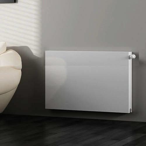iBathUK Air Type 11 Panel Radiator with Thermostatic Radiator Valves - White - Various Size Options