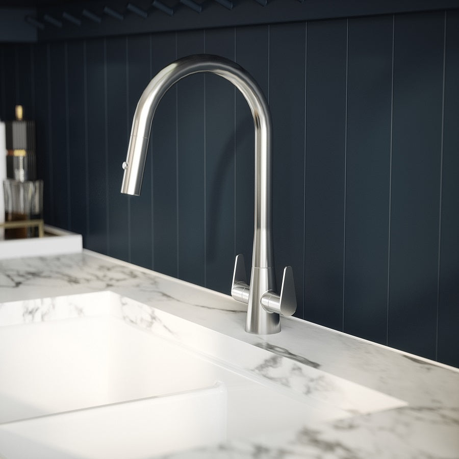 Wave Mono Dual Lever Handle Kitchen Sink Mixer Tap