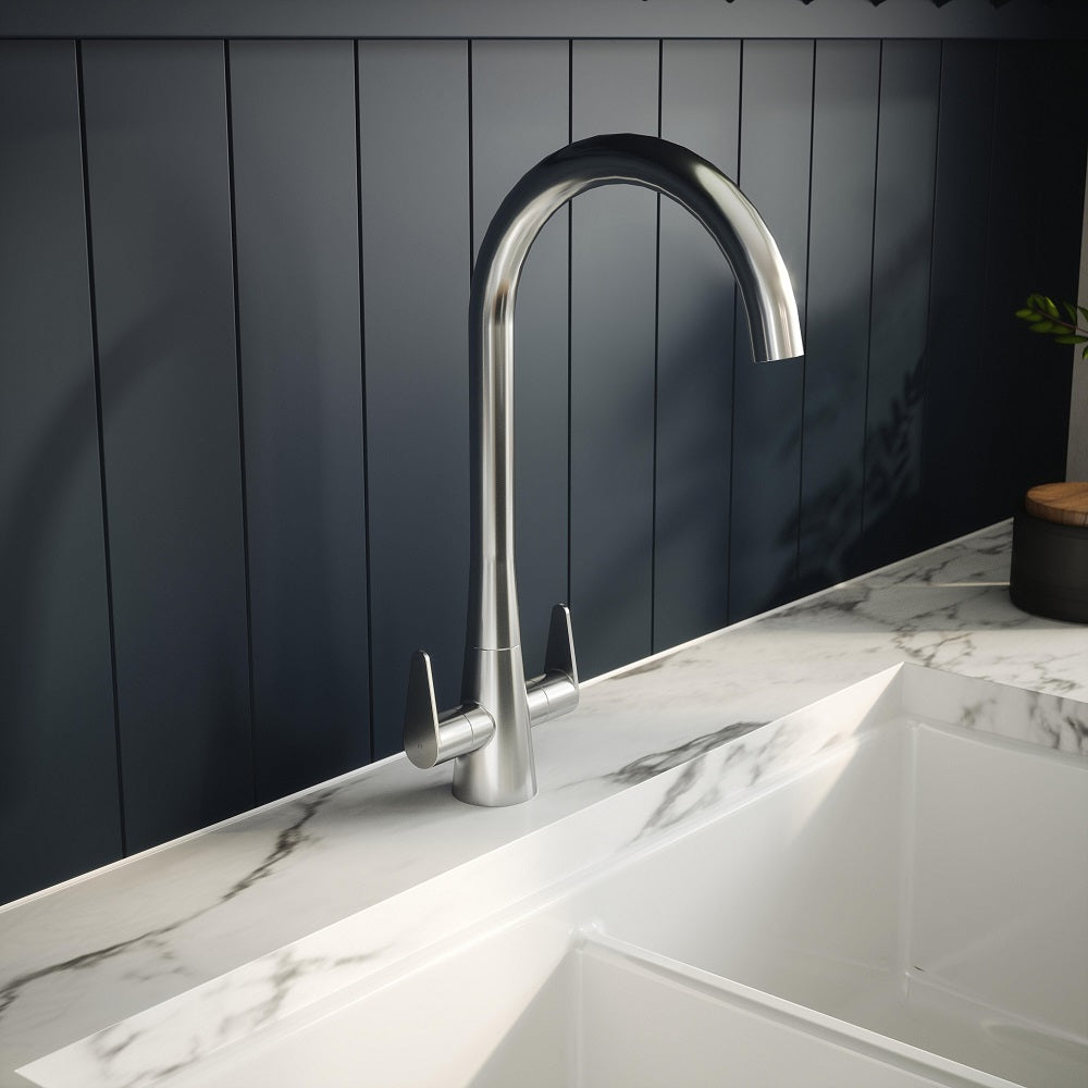Wave Mono Dual Lever Handle Kitchen Sink Mixer Tap