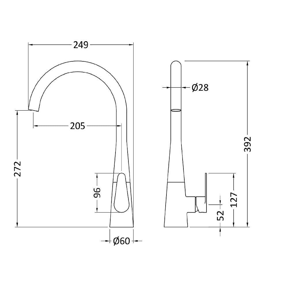 Wave Mono Single Lever Handle Kitchen Sink Mixer Tap