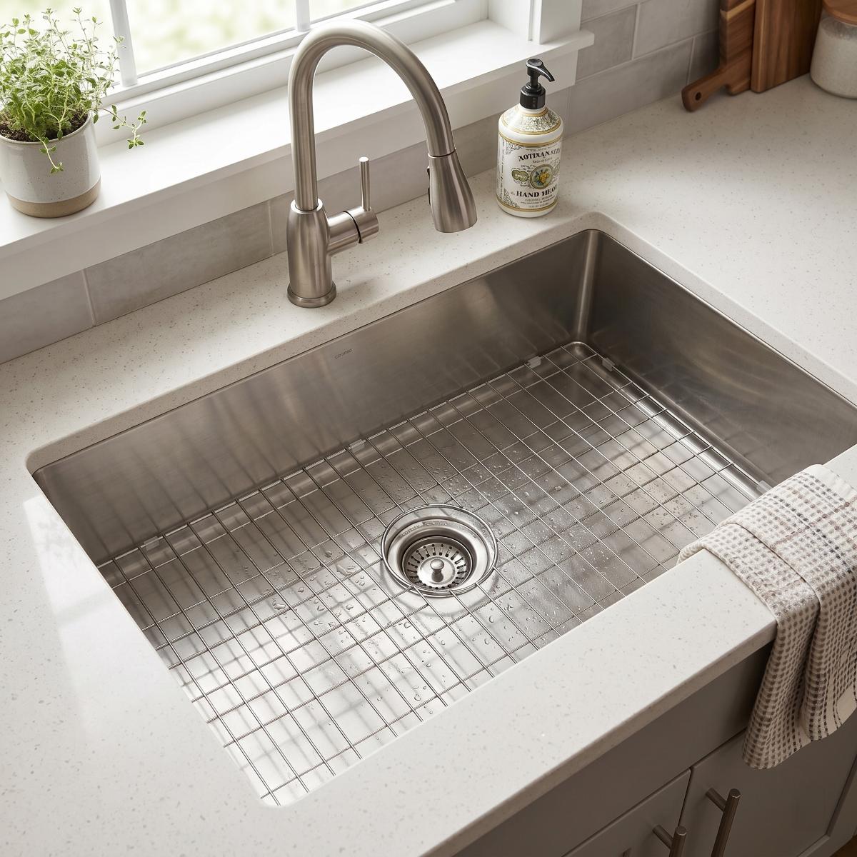 Inspire Stainless Steel Single Bowl Kitchen Sink Wire Grid