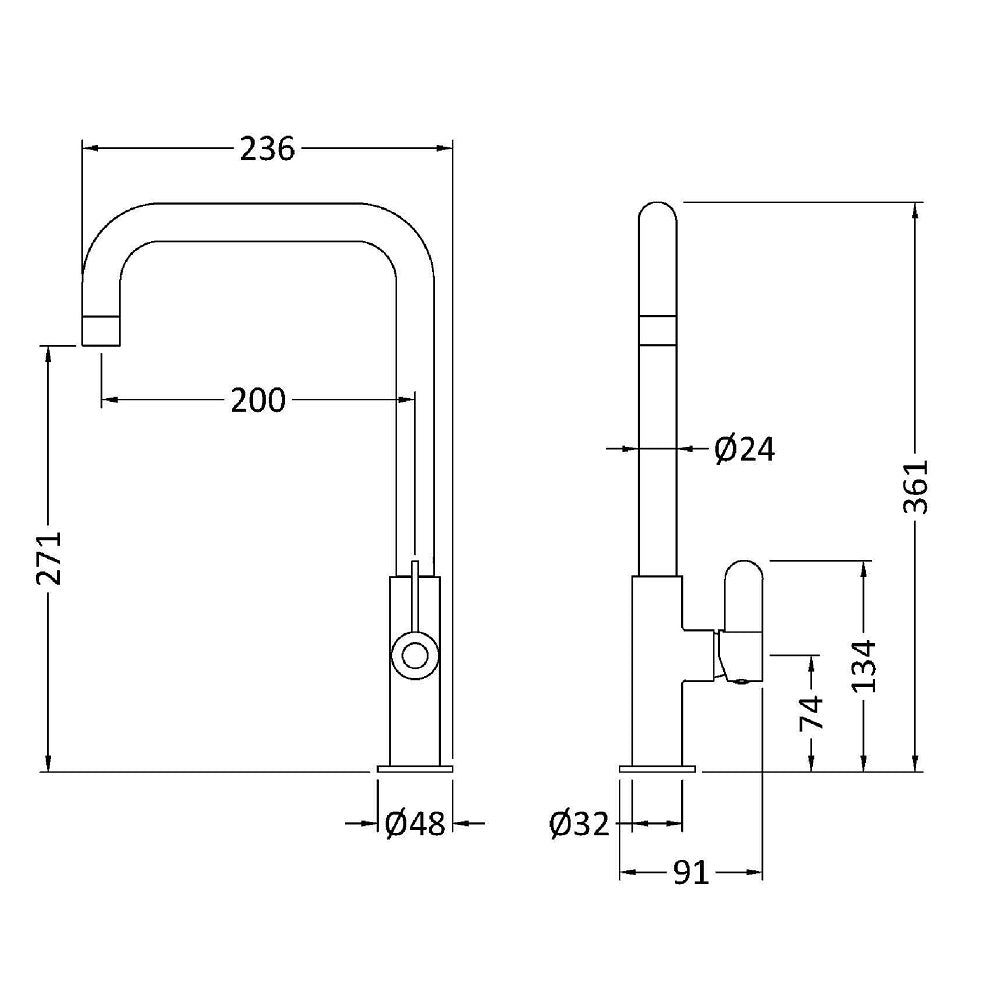 Cozy Mono Single Lever Handle Kitchen Sink Mixer Tap