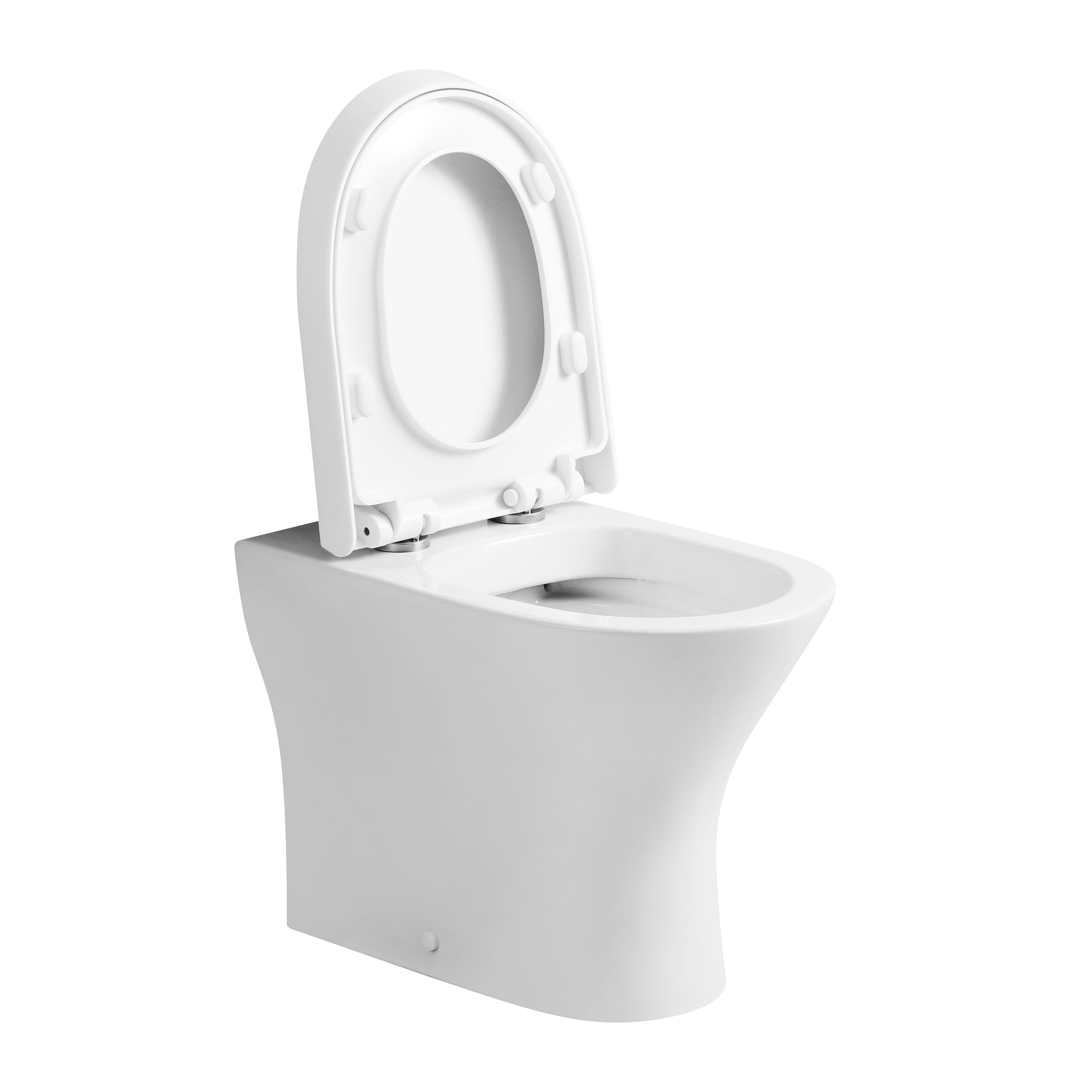 Palma Rimless Back to wall Toilet With Soft Close Seat Options & fixing Kit - Whte