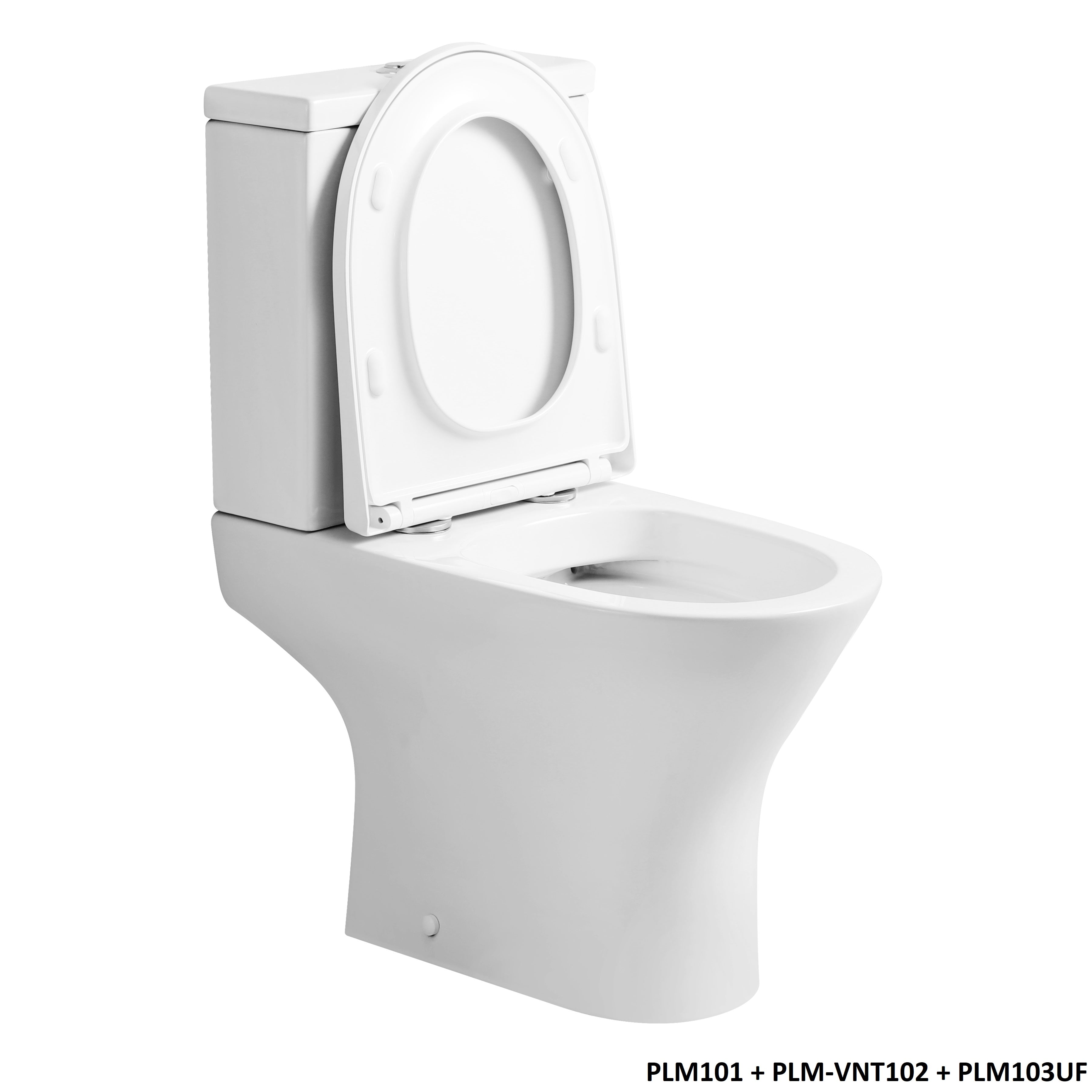 Palma Close Coupled Toilet with Cistern & Soft Close Seat Options - White