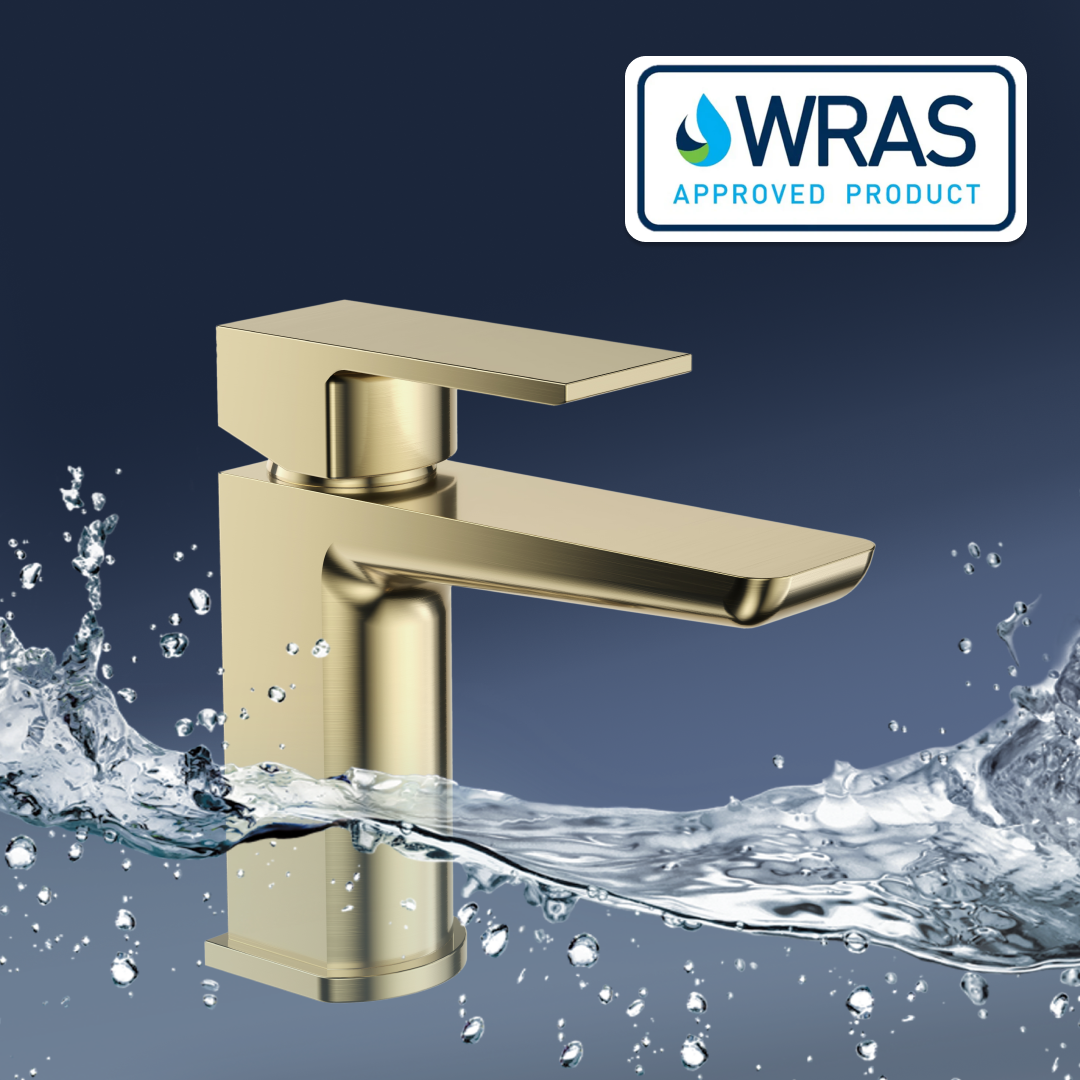 Lagoon Soft Square Basin Mixer Tap with Push Button Waste