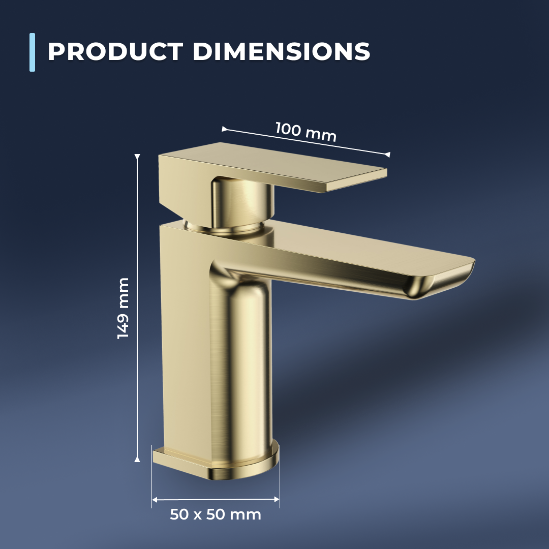 Lagoon Soft Square Mono Basin Mixer Tap with Push Button Waste