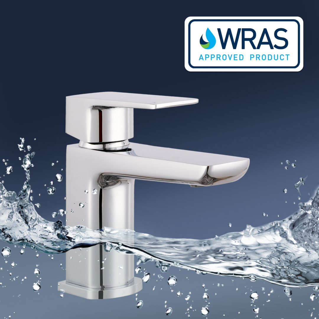 Lagoon Soft Square Basin Mixer Tap with Push Button Waste