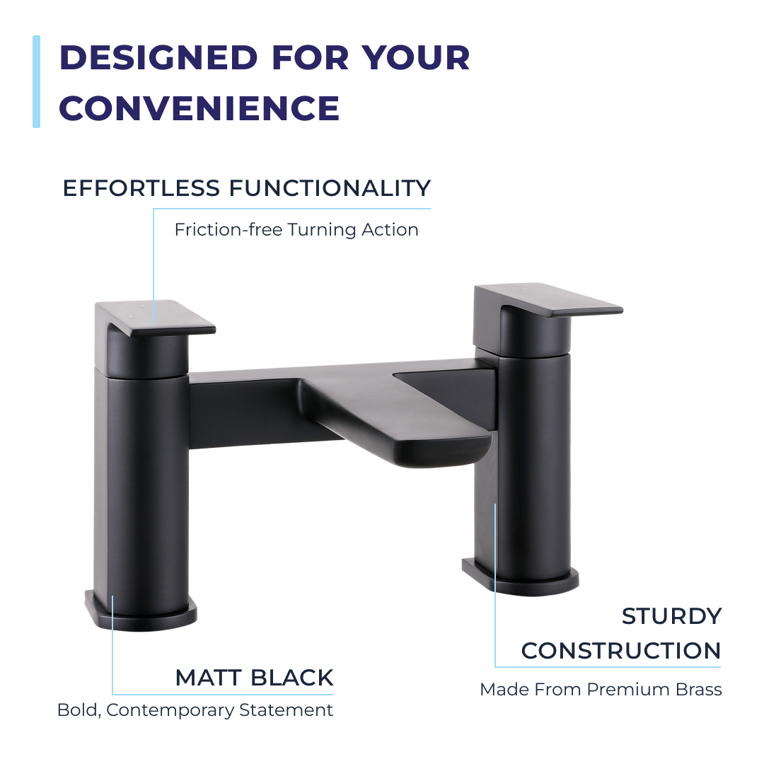 Lagoon Soft Square Bath Filler Tap
