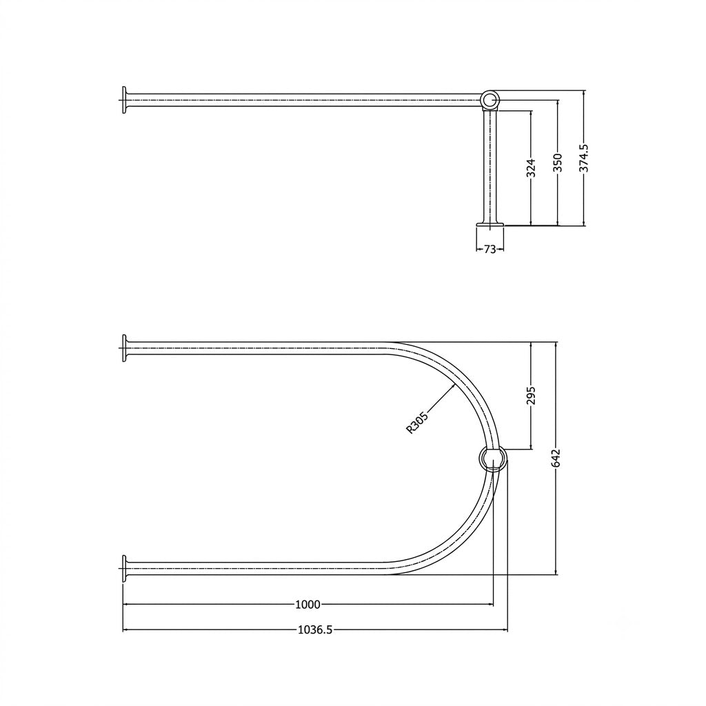 Marvel Traditional U-Shaped Shower Curtain Rail – Chrome