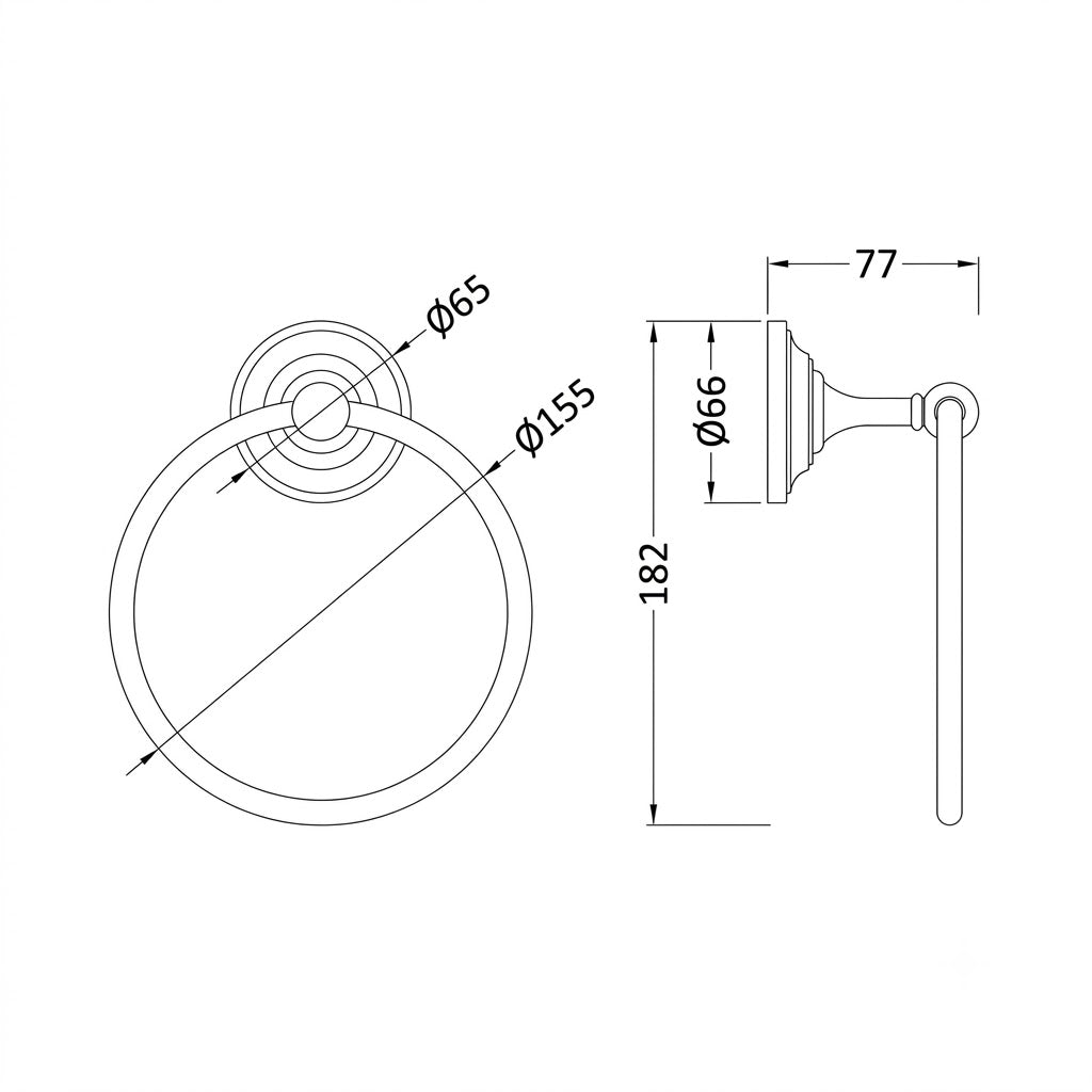 Glow Traditional Towel Ring - Chrome
