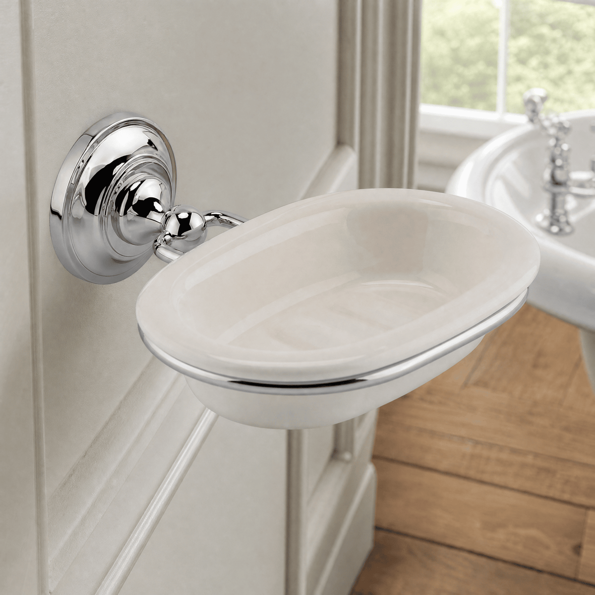 Novara Soap Dish - Chrome White