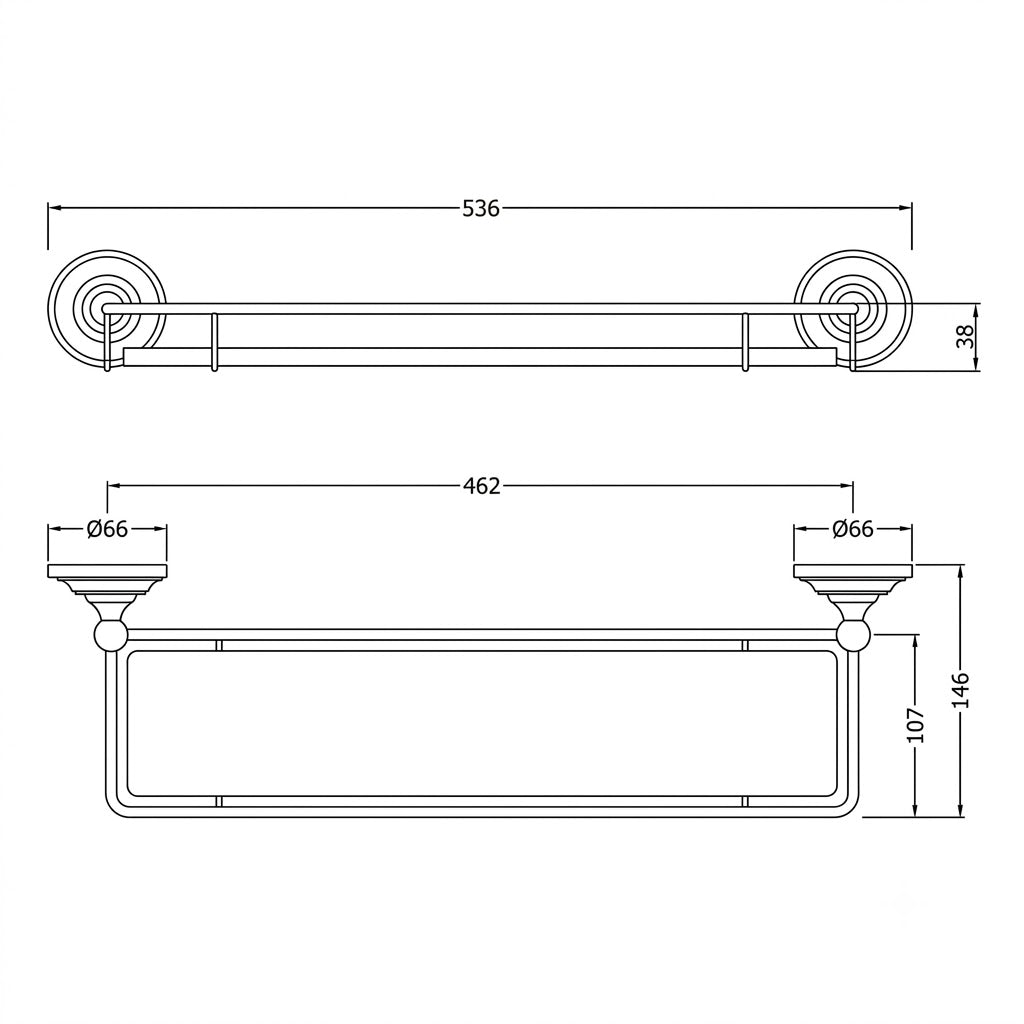 Refirm Gallery Glass Shelf - Chrome