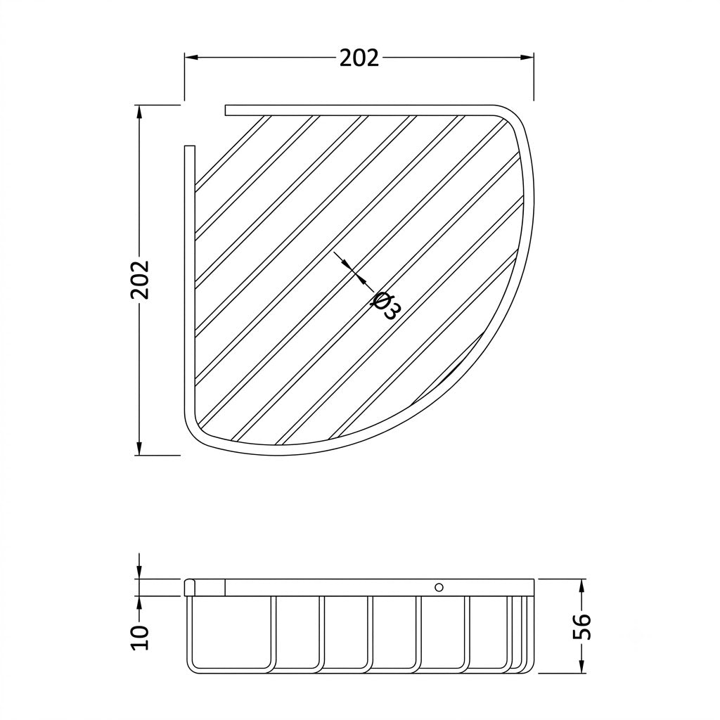 Veyra Corner Basket - Chrome