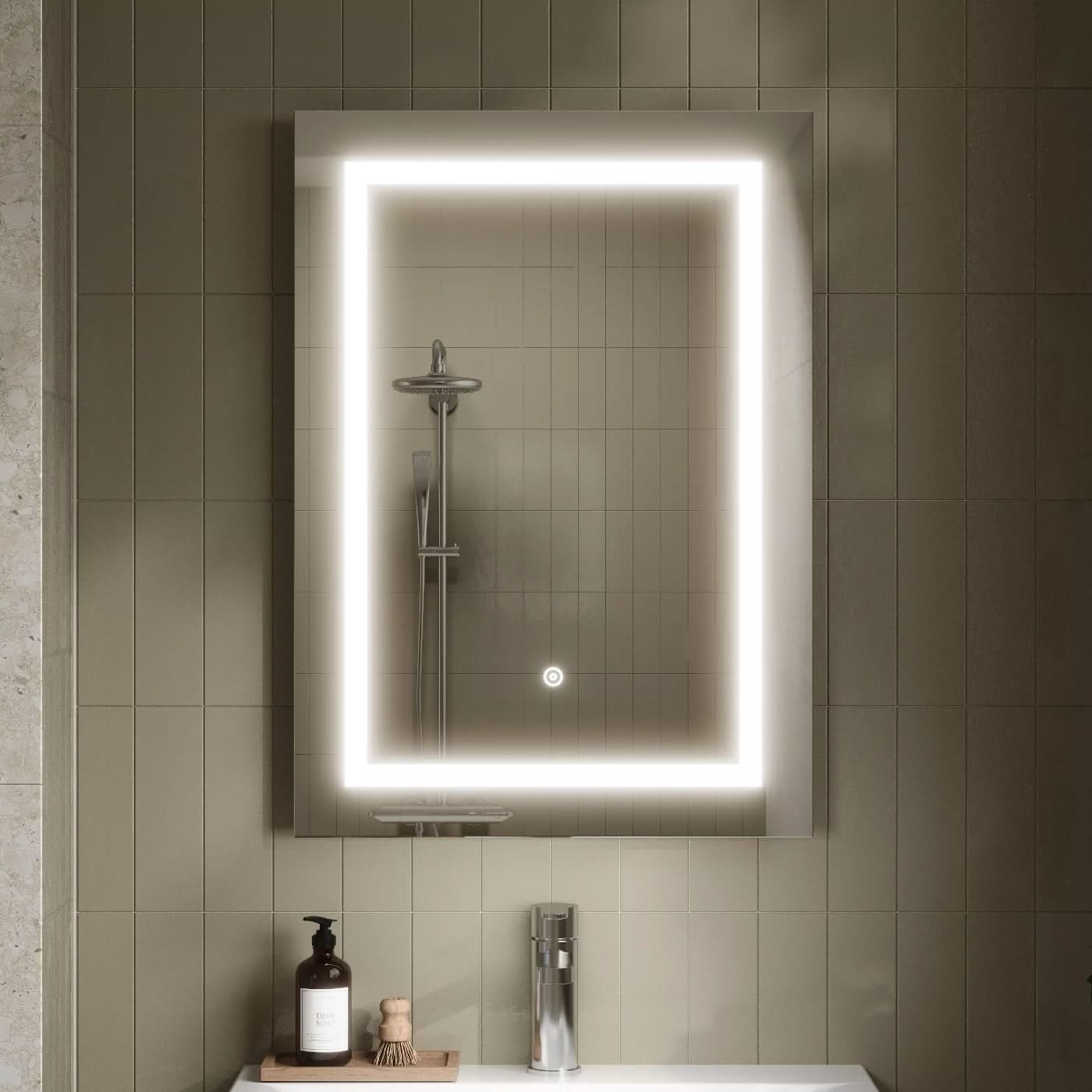 Modena Touch Sensor Rectangular Illuminated Mirror - 700mm x 500mm