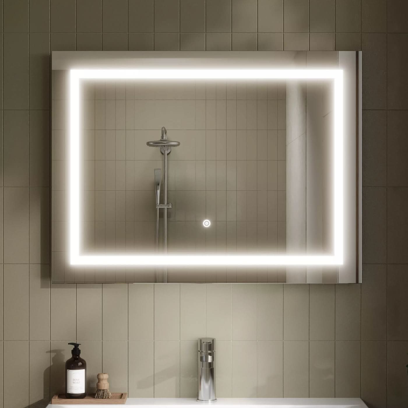 Clay Touch Sensor Rectangular Illuminated Mirror - 600mm x 800mm