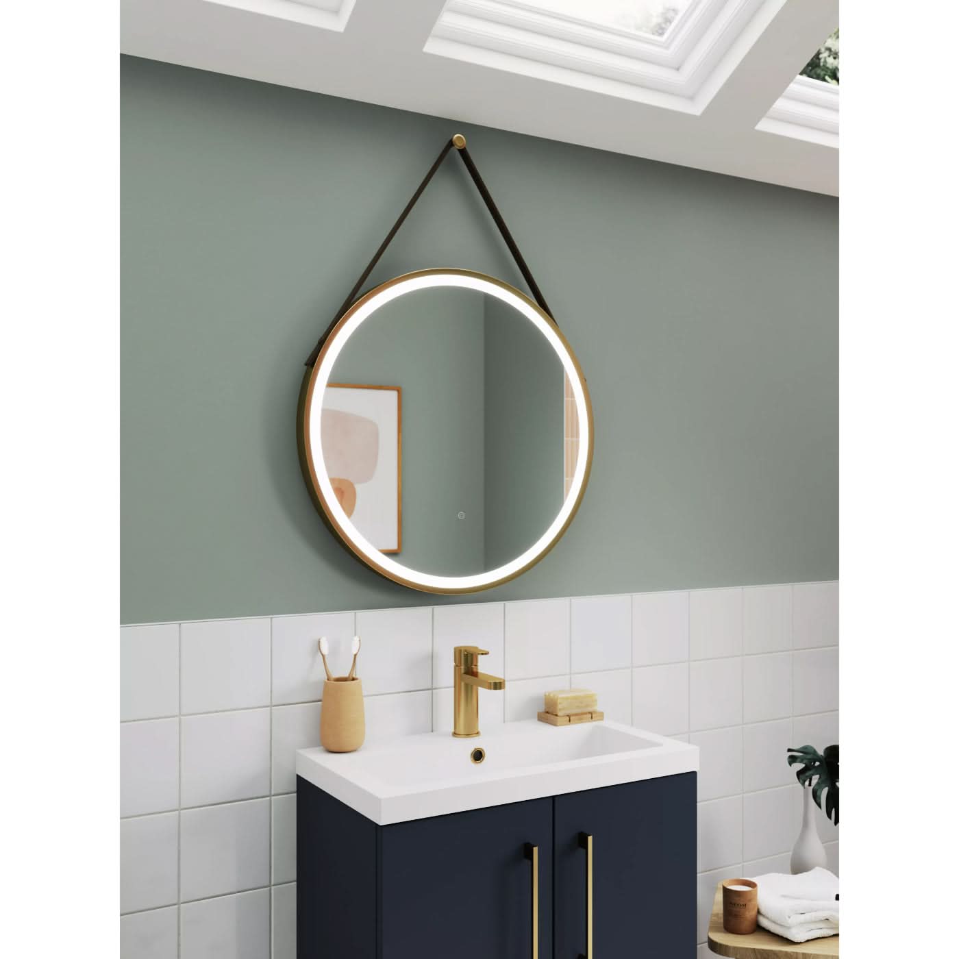 Aria Round Touch Sensor Framed Illuminated Mirror