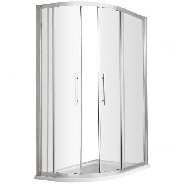 Oasis 8mm Glass 2 Door Offset Quadrant Shower Enclosure - Chrome