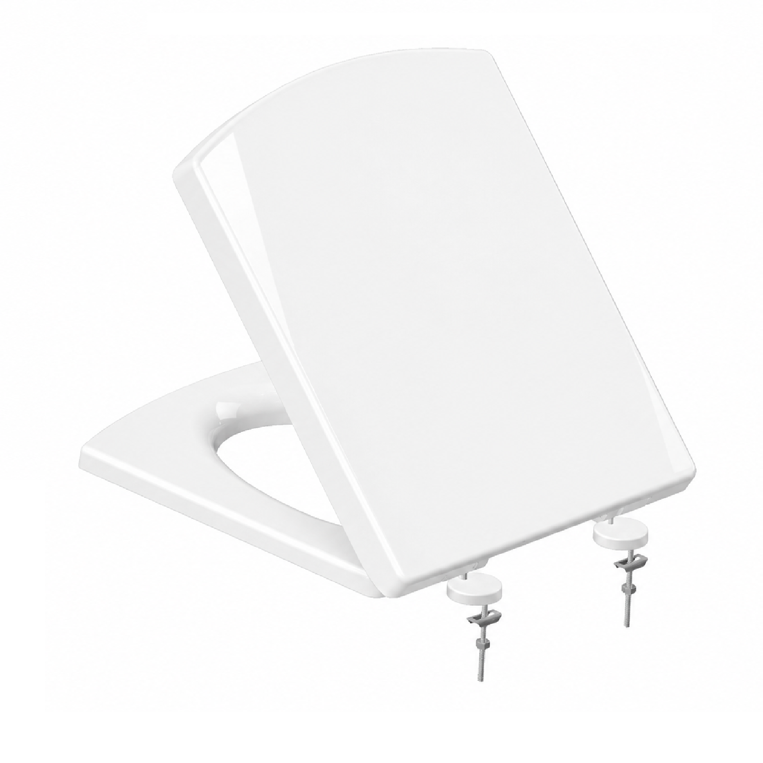Messina Modern Square Soft Close Toilet Seat - White