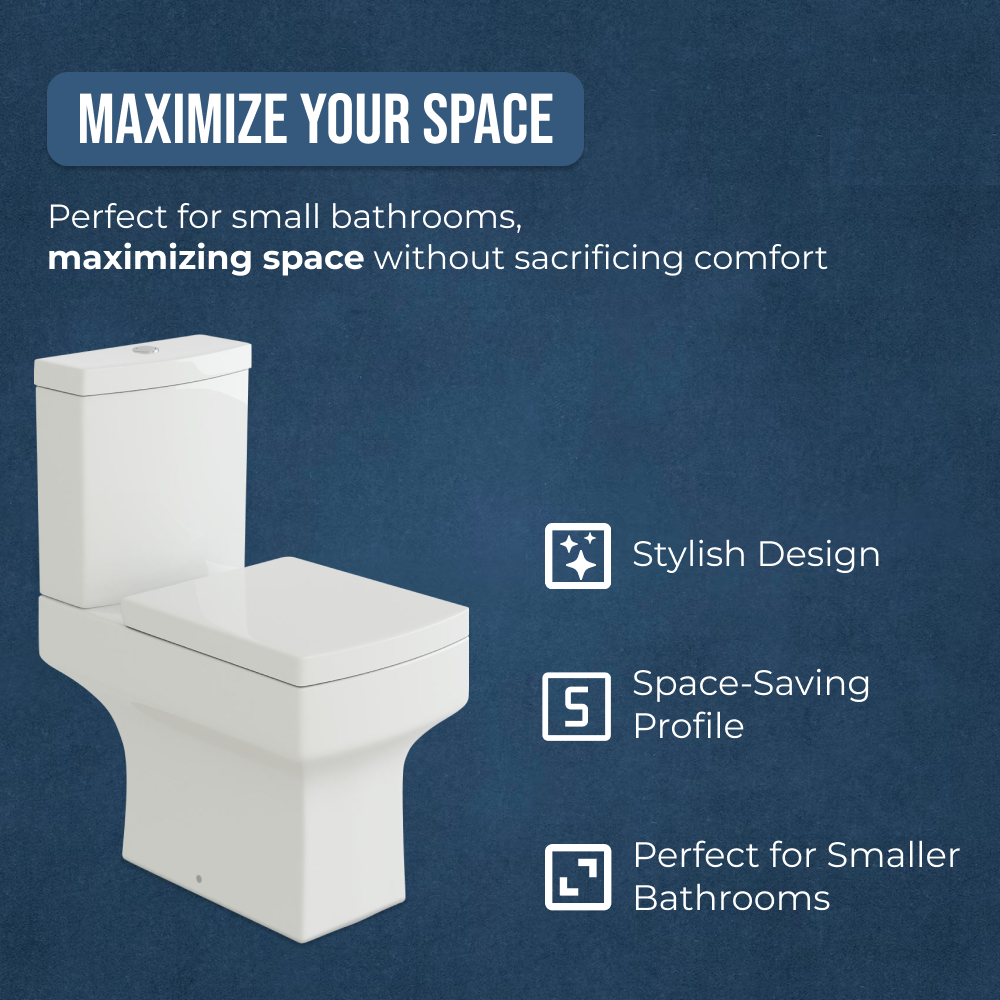 Messina  Close Coupled Toilet with Soft Close Seat & Cistern - White
