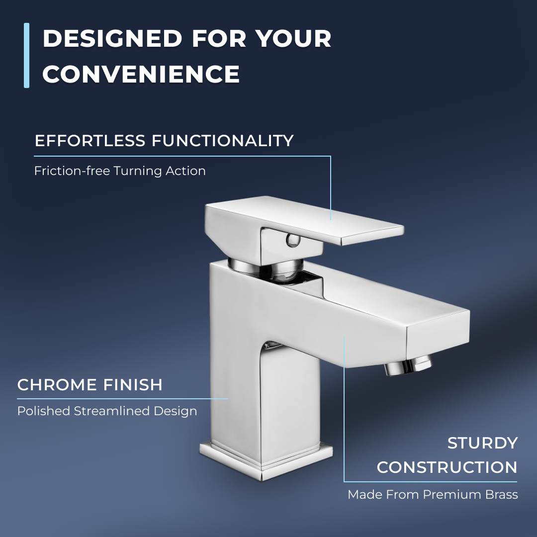 Mist Basin Mixer Tap with Push Button Waste