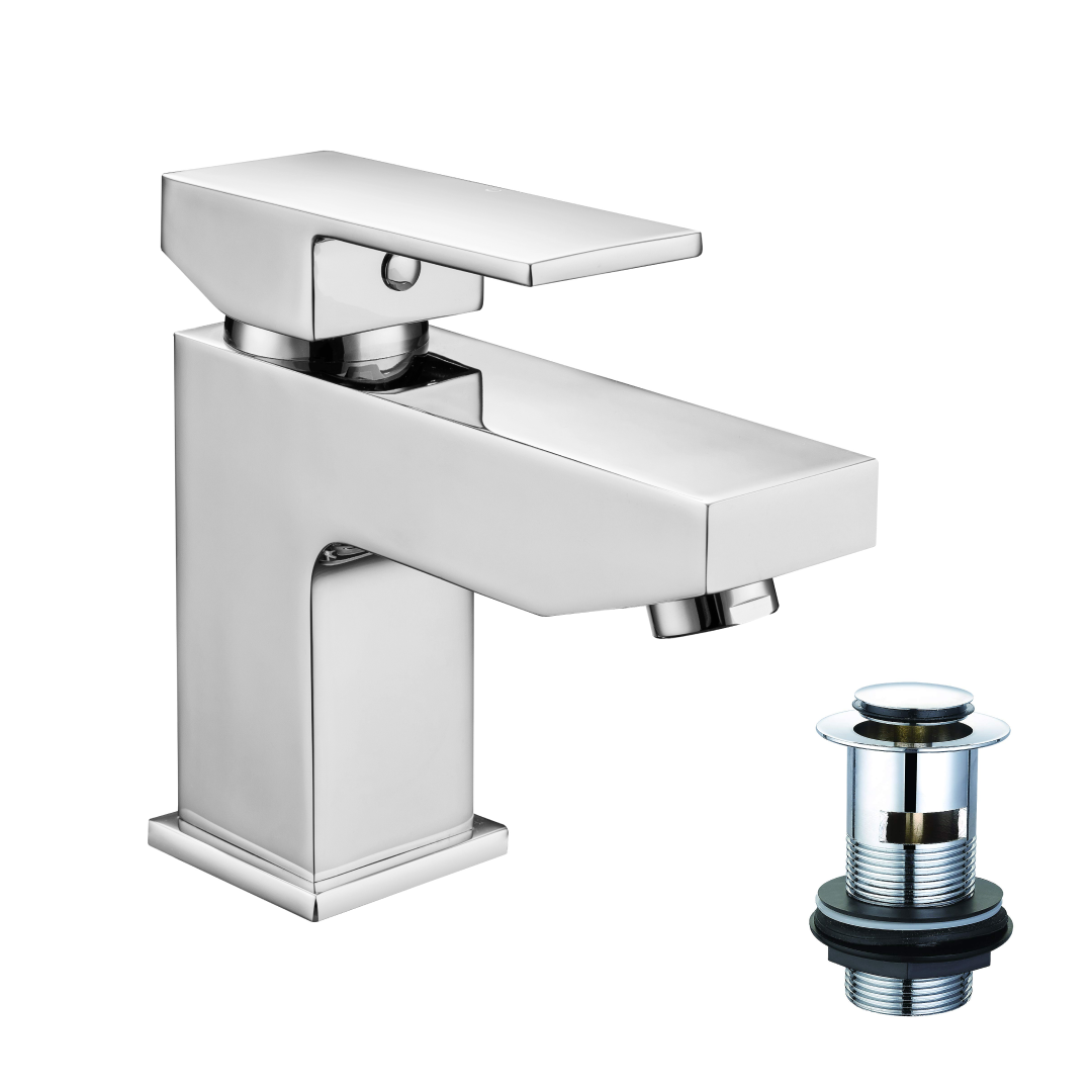 Mist Basin Mixer Tap with Push Button Waste