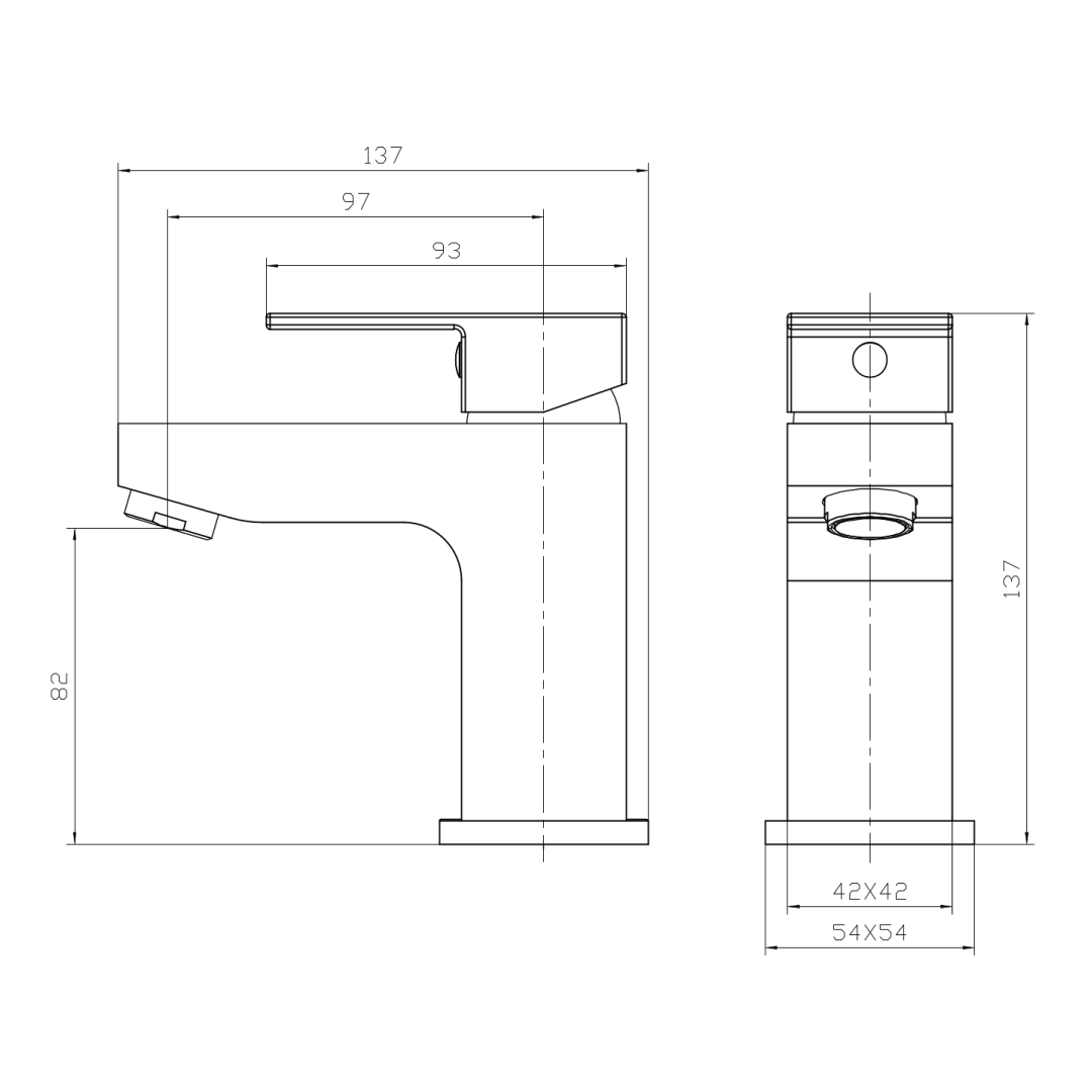 Mist Basin Mixer Tap with Push Button Waste