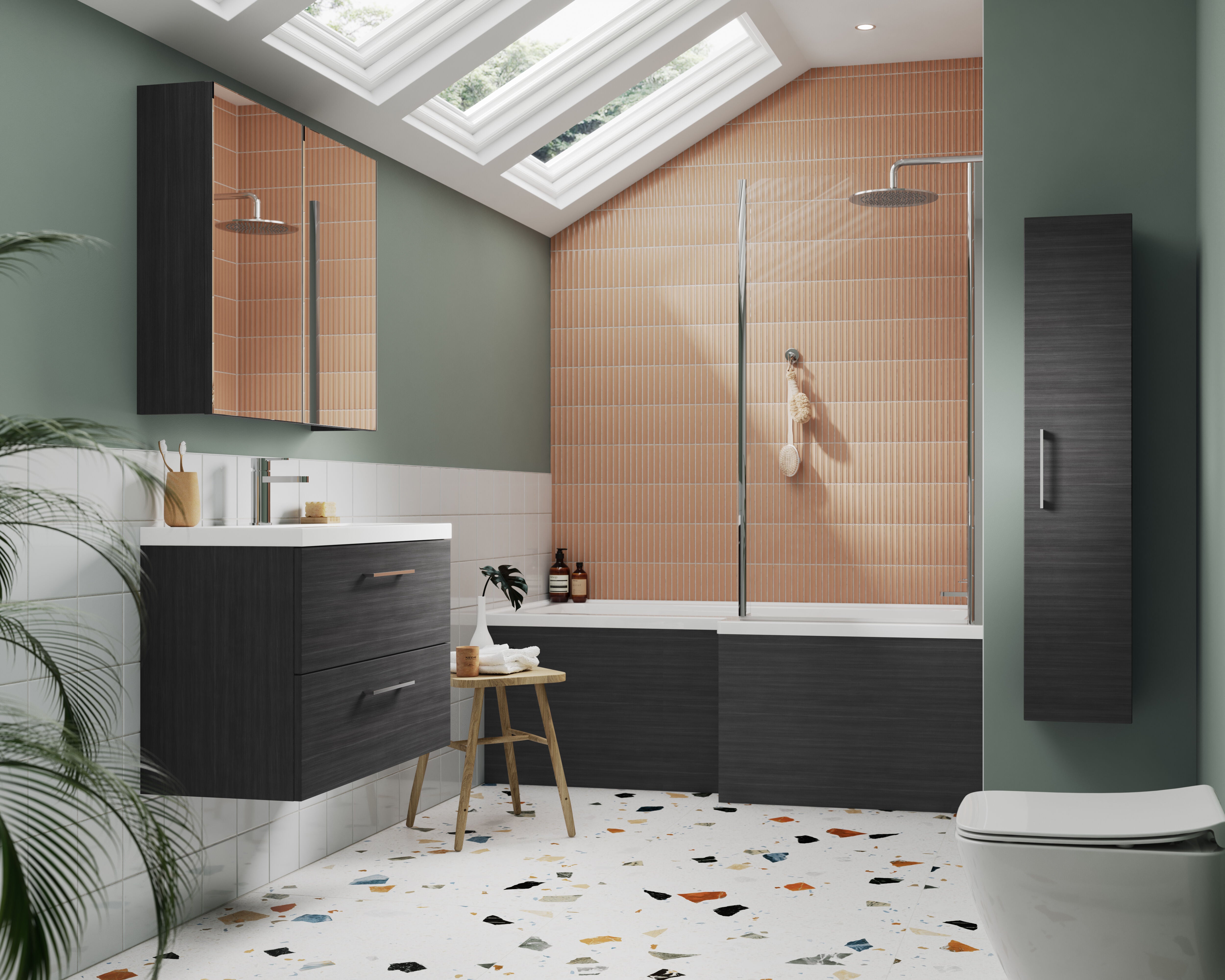 Crosswater L-Shaped Square Shower Bath Front Panel - 1700mm