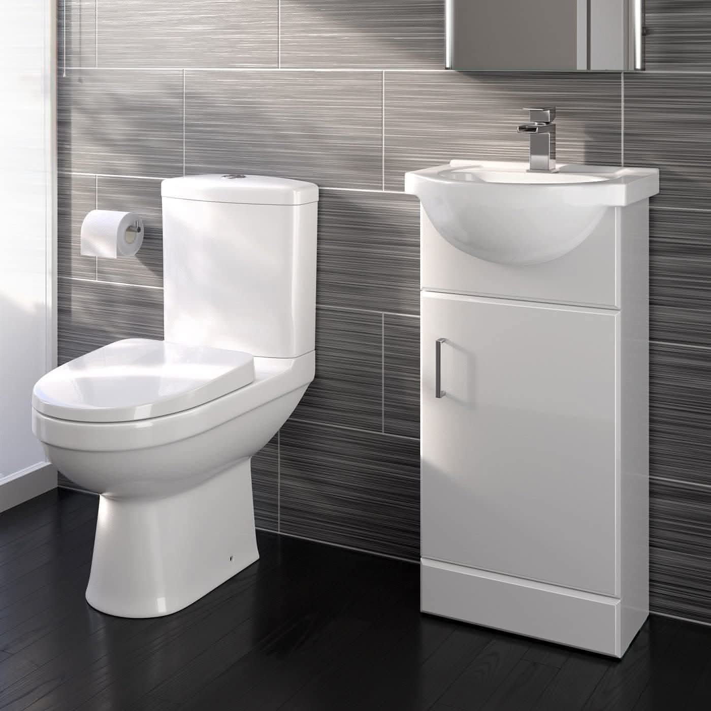 Petite Modern Bathroom Suite - Gloss White