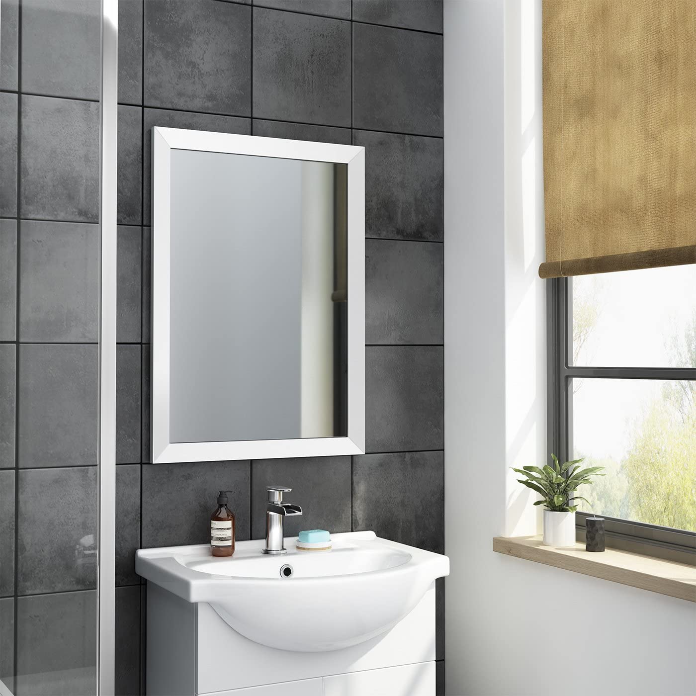 Brillia Framed Bevelled Non Illuminated Mirror