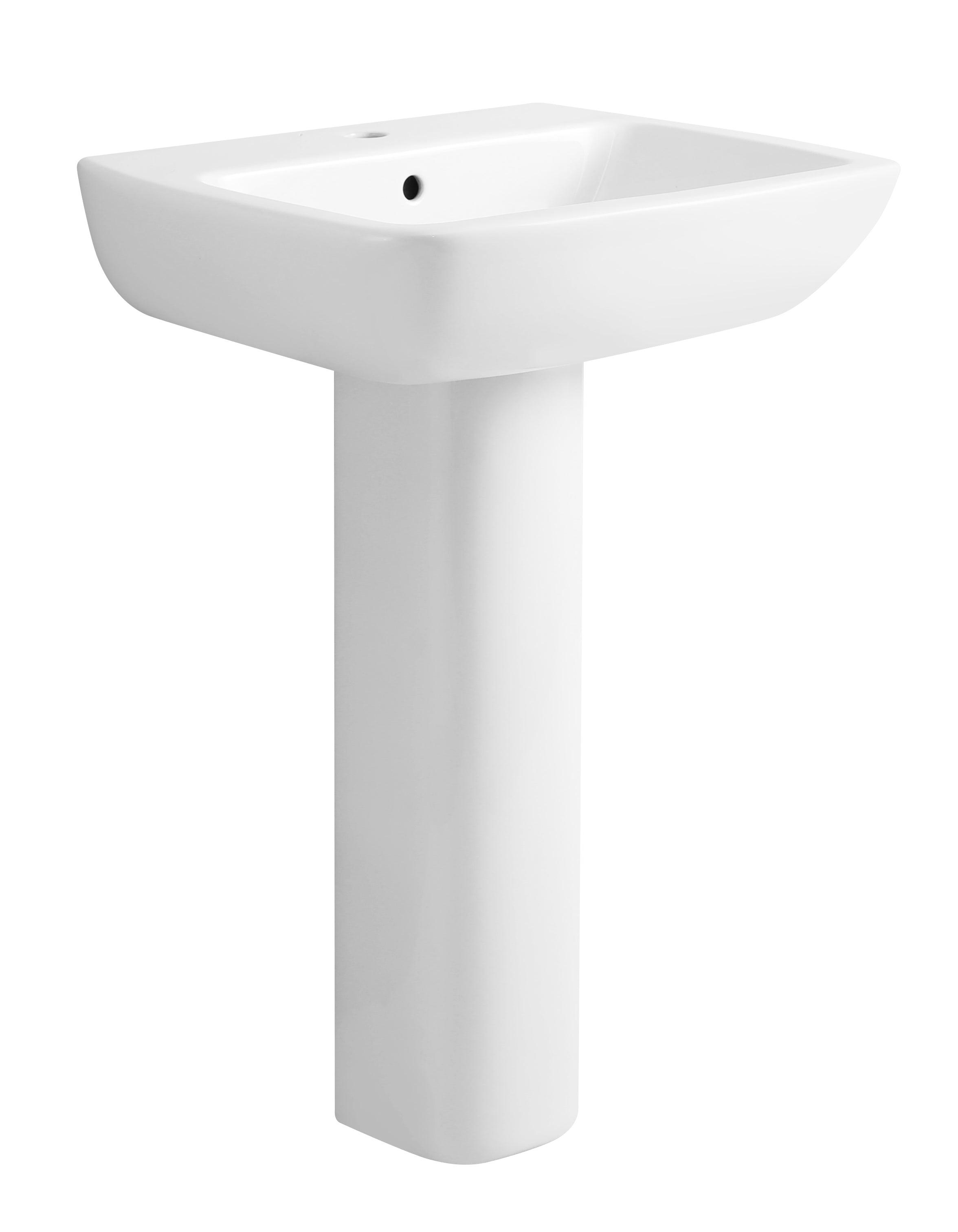 Naples Basin with Full Pedestal - 1 TH - White