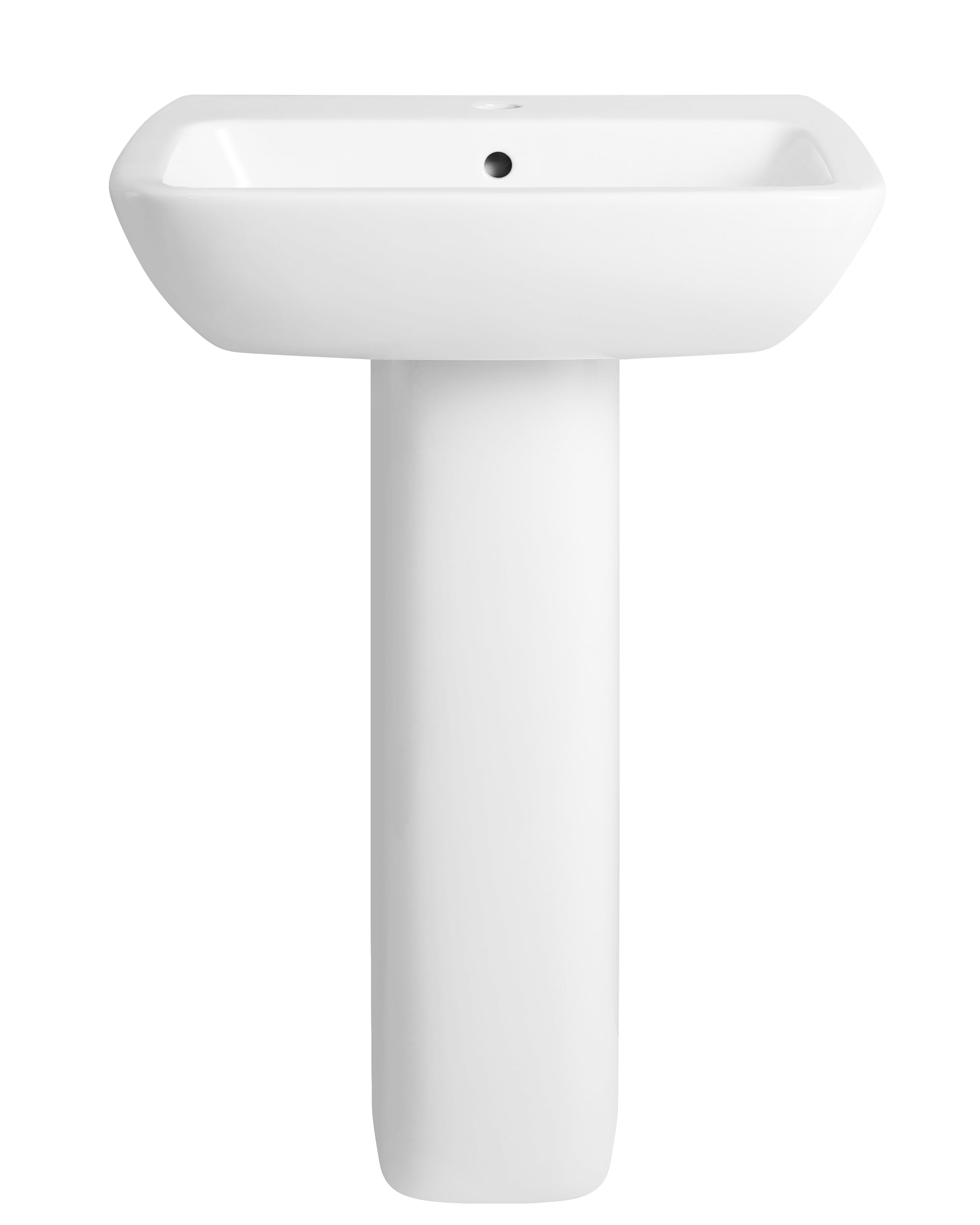 Naples Basin with Full Pedestal - 1 TH - White