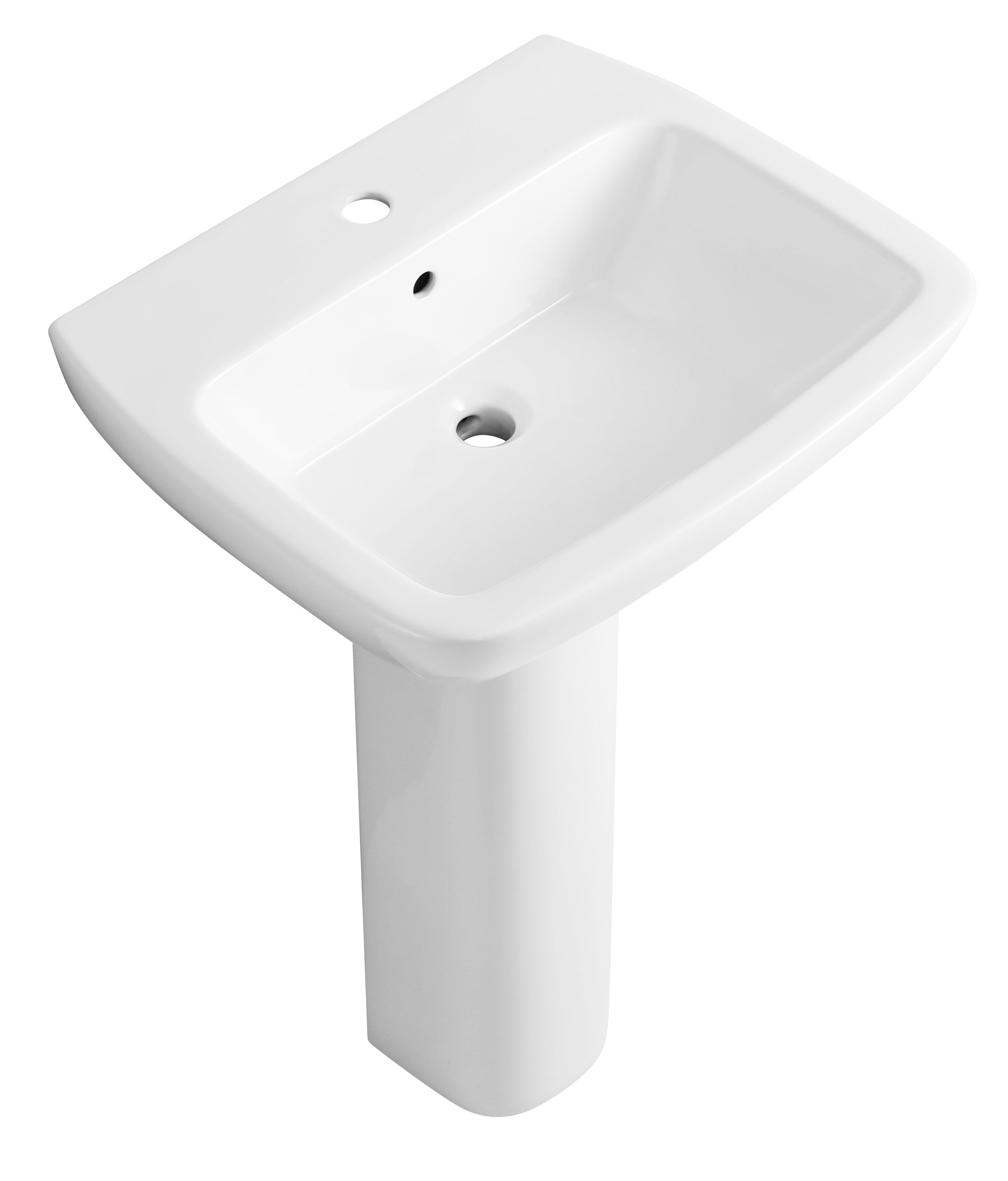 Naples Basin with Full Pedestal - 1 TH - White