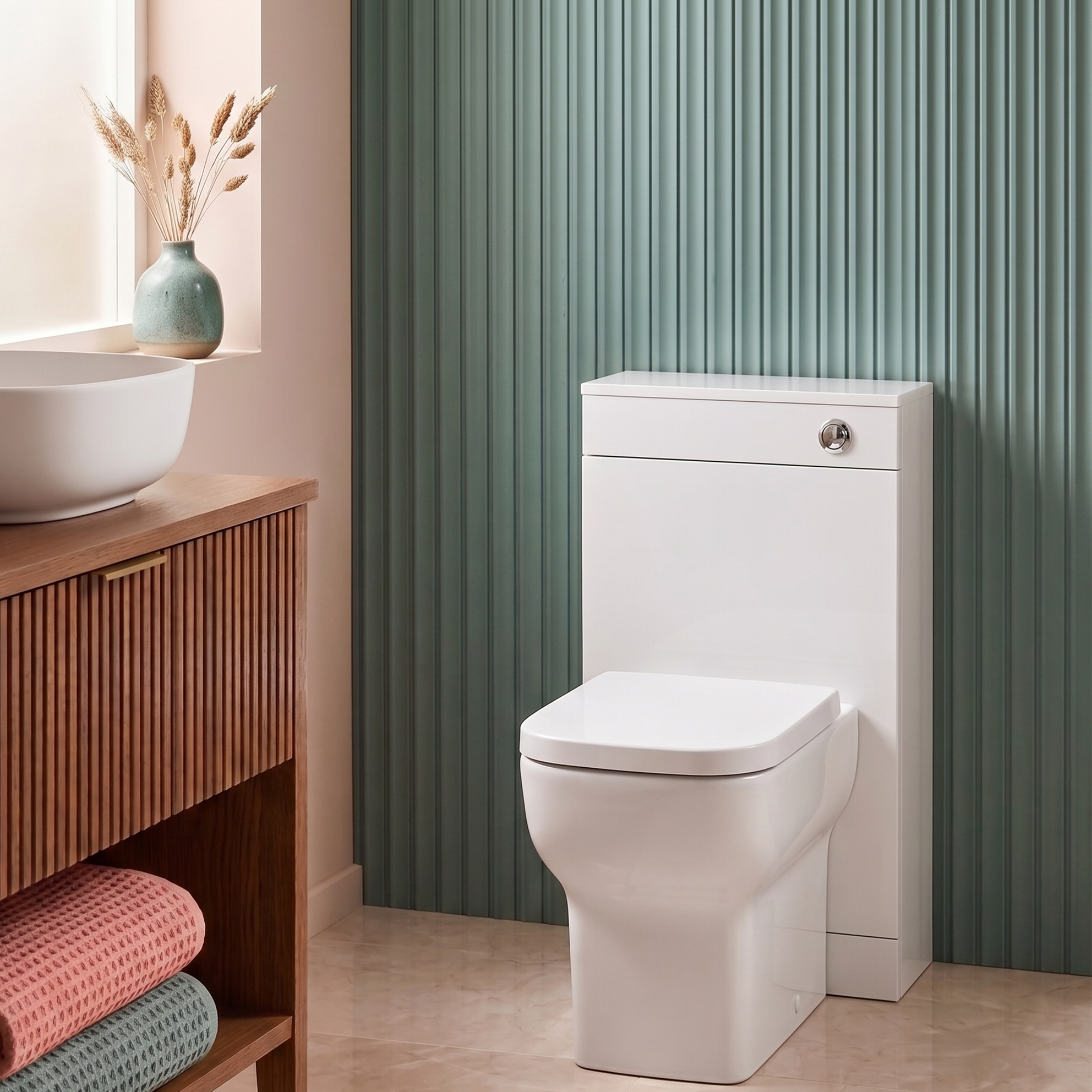 Naples Short Projection Back to Wall Toilet With Soft Close Toilet Seat - White