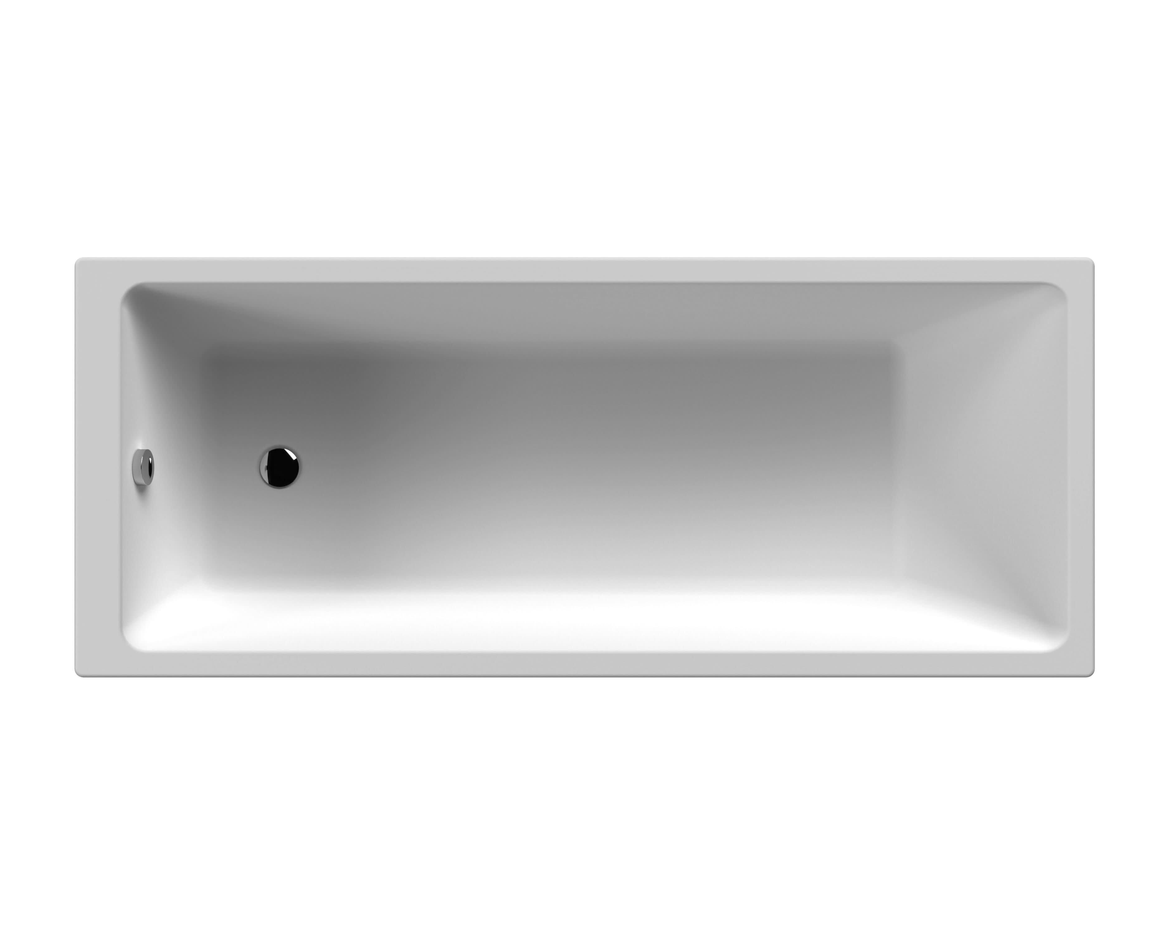 Terra Thin Edge Single Ended Square Bath With Legs - White