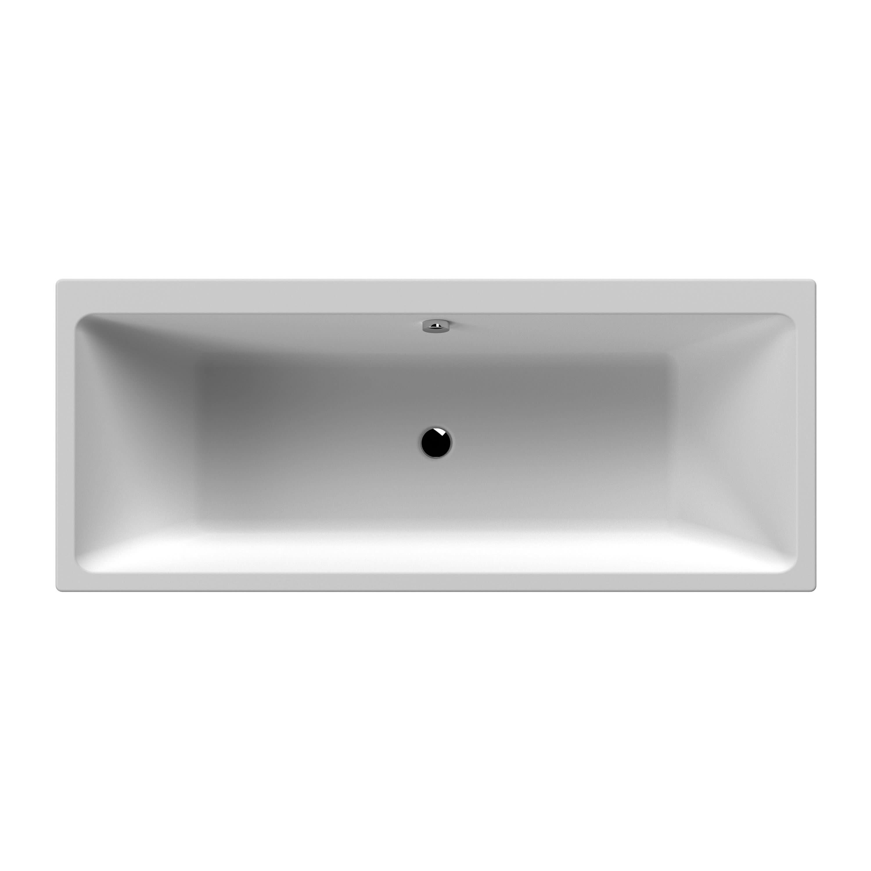 Origin Thin Edge Square Double Ended Bath With Legs - White