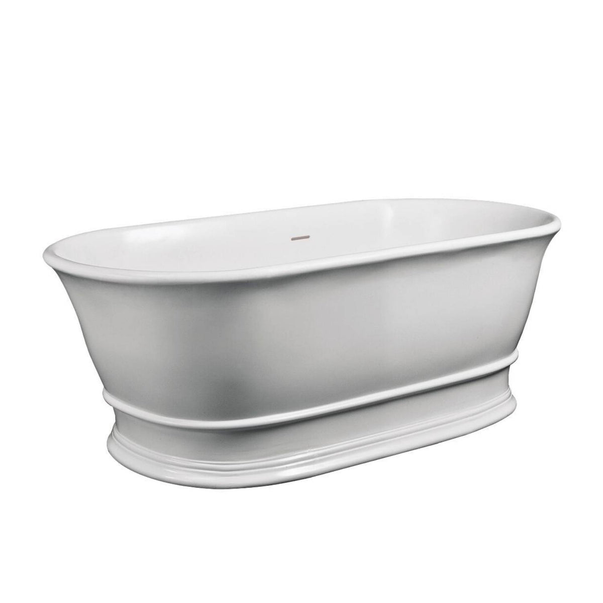 Farringdon Freestanding Bath With Push Button Waste - 1555mm x 740mm - White