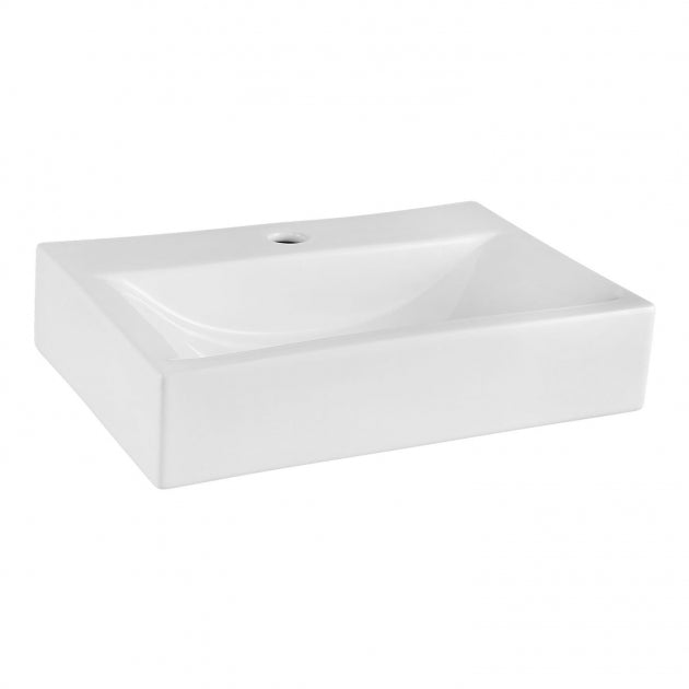 Serenity Rectangular Countertop Basin - 460mm Wide - 1 TH - White