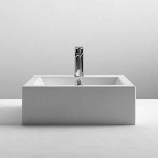 Serenity Rectangular Countertop Basin - 470mm Wide - 1 TH - White