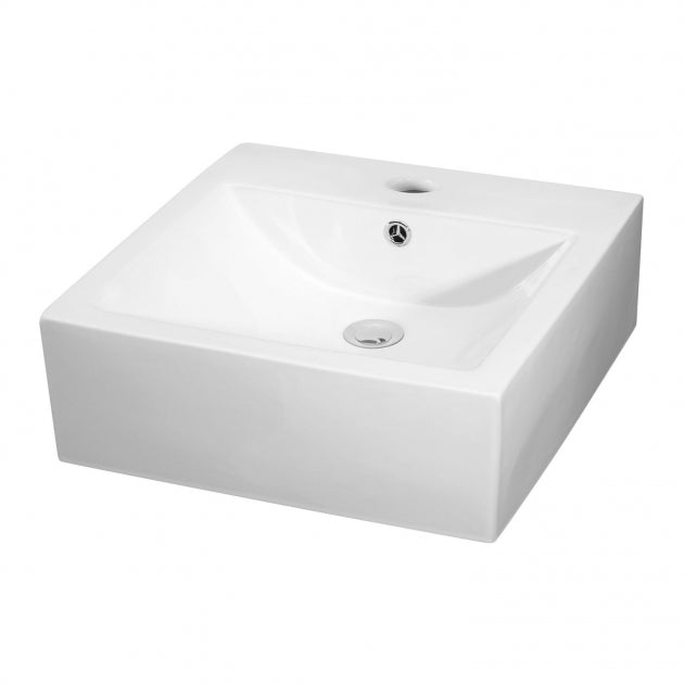 Serenity Rectangular Countertop Basin - 470mm Wide - 1 TH - White