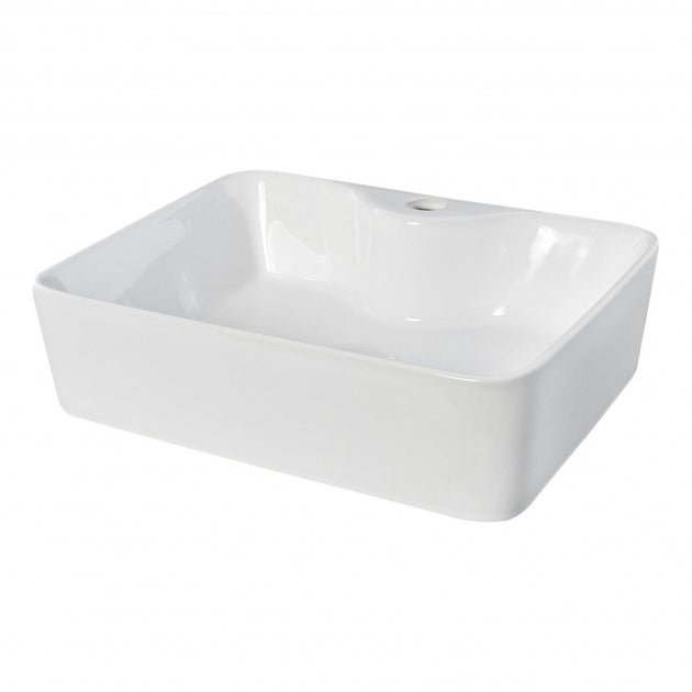 Serenity Rectangular Countertop Basin - 485mm Wide - 1 TH - White