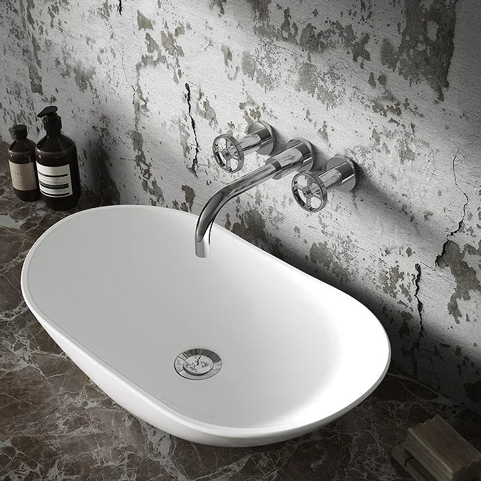 Serenity Oval Countertop Basin - 615mm Wide -  White